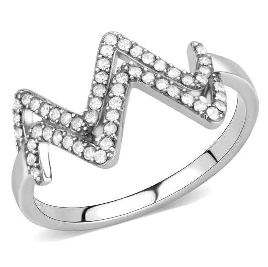 Stainless Steel Ring with AAA Grade Cubic Zirconia